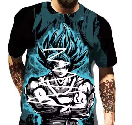 kaufen Anime Goku Sublimation Druck T-Shirts Kurzärme Musterkleidung online manufacture
