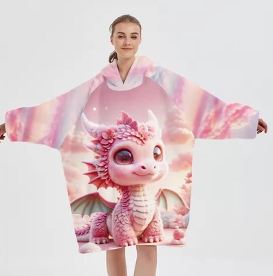 kaufen Anpassungsposition Druck Anime Große Fleece Hoodie Decke Tragbare OEM online manufacture