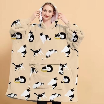 kaufen Tiere Luxus Pluss Flannel Hoodie Decke Warme Erwachsene Übergroße Hoodie Decke online manufacture