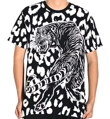 kaufen Neues Design Mode Leopard Muster überall Sublimation T-Shirt Crew Hals Casual online manufacture