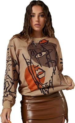 kaufen BSCI Custom Graphic Sweaters Rundhals Langärme Sweatshirt Kontrastfarbe online manufacture