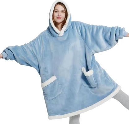 kaufen Lange Ärmel Flannel Sherpa übergroße Kapuzendecken TV Hoodie Decke online manufacture