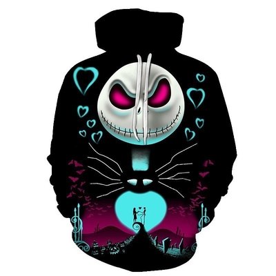 kaufen Halloween Schädel Jack 3D-gedruckt Druck übergroße Hoodie Komfortabel online manufacture