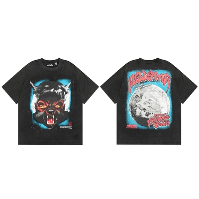 kaufen Übergroße Grafik-T-Shirts für Männer Hals Kurzärme Vintage Streetwear Tee Tops online manufacture
