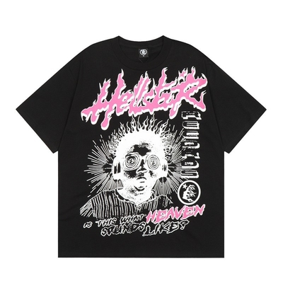 kaufen Übergroße Tees Unisex Graffiti Strick Print Casual Tees Streetwear Vintage Sommer Tops Tees online manufacture