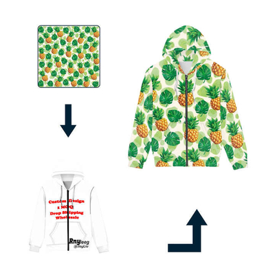 Straßenkleidung über Größe Männer Sublimation Hoodies Zipper Up Pullover