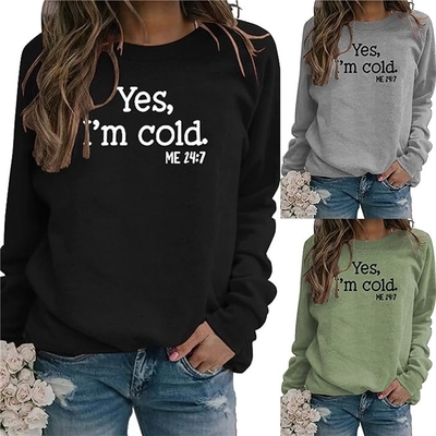 Lustige Briefe Druck Casual Loose Sublimation Pullover Pullover Druck auf Anfrage OEM