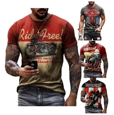 Hüftlänge überall Sublimation Shirt Sport Polyester Übergröße Graphische T-Shirts