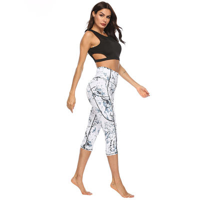 Frauen Hohe Taille Freizeit Fitness Yoga Hosen mit Taschen Bauchkontrolle