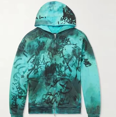 Graffiti-Druck übergroßes, bedrängtes, zerrissenes Hoodie