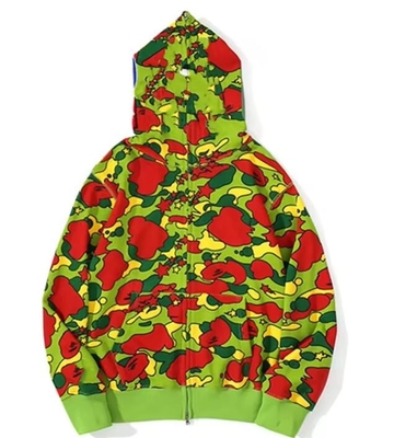 Anpassbares Camo Voll Gesicht Zip Up Hoodie 100% Baumwolle Voll Zip Hoodie