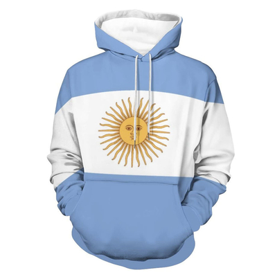 Männer Fleece Hoodie Unisex Flagge Druck Hooded Pullover Känguru Taschen Sweatshirt