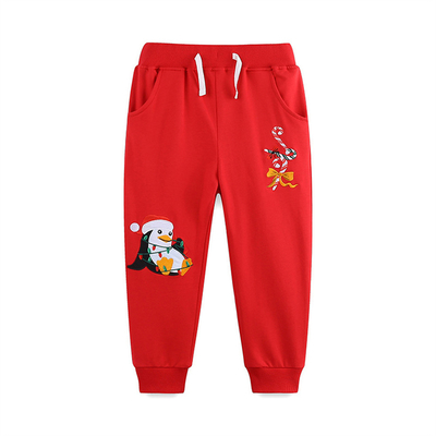 Mädchen Neues Weihnachtsmodell Kindersport Hosen Gewirkte Baumwolle Stickerei Kindertragen Sweatpants