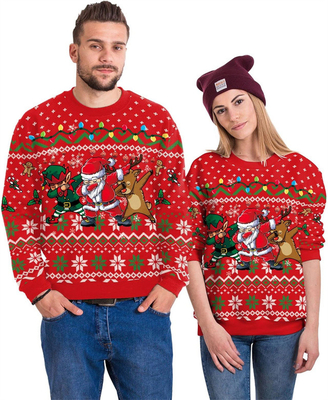 Unisex hässlicher Weihnachtspullover 3D-gedruckt lustiges Grafik-T-Shirt mit langem Ärmel