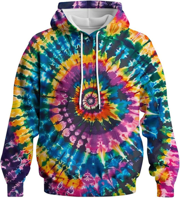 Farbenfarben Regenbogen Druck Hoodie Krawatte Farbstoff Sweatshirt Mode Graphischer Pullover für Männer Frauen